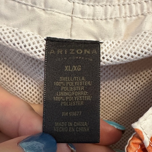 Arizona Jean Company Floral Orange and White Swim Trunks - Picture 5 of 6